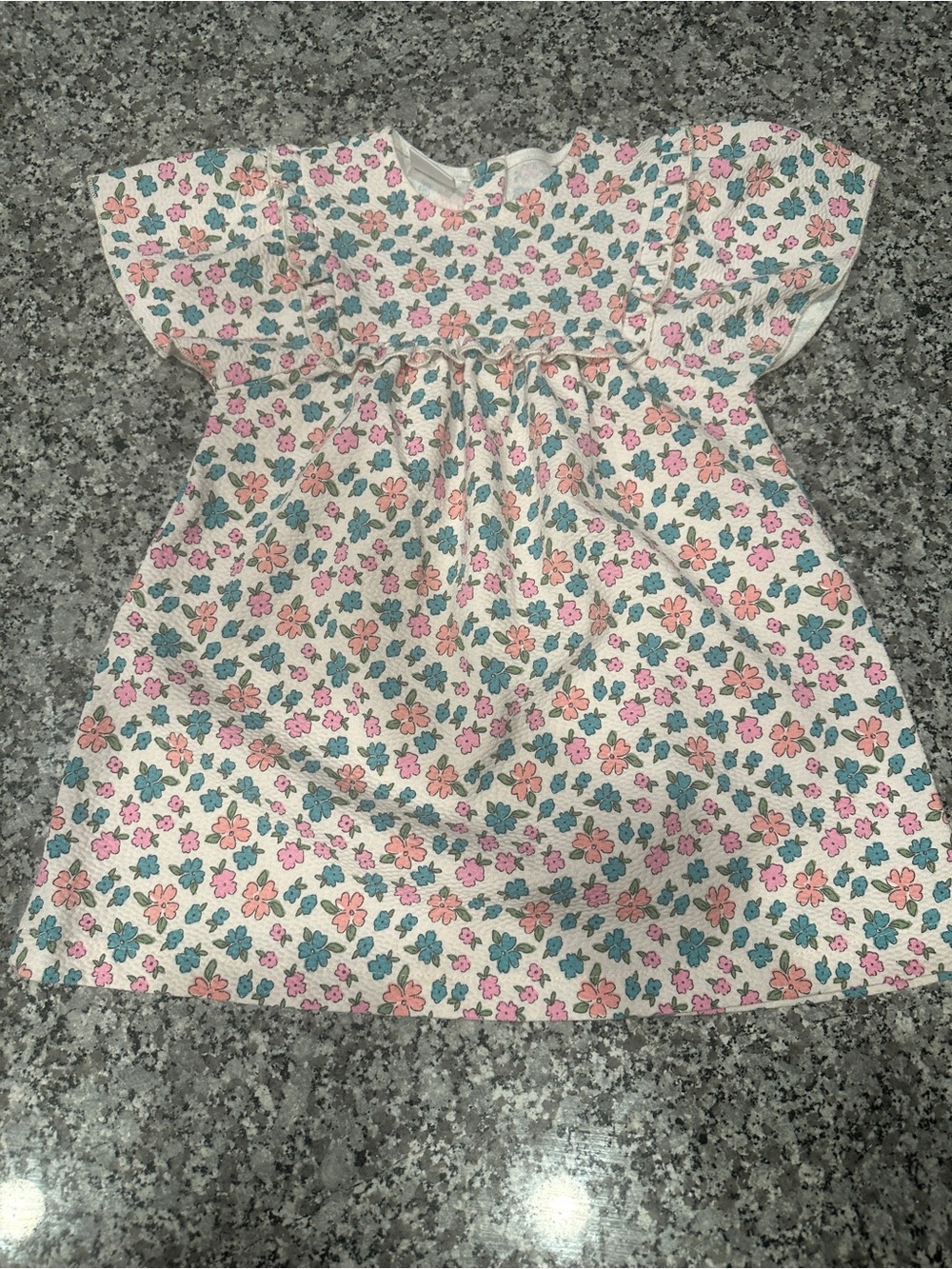 Zara Floral Toddler Dress in Pink, Teal and Cream